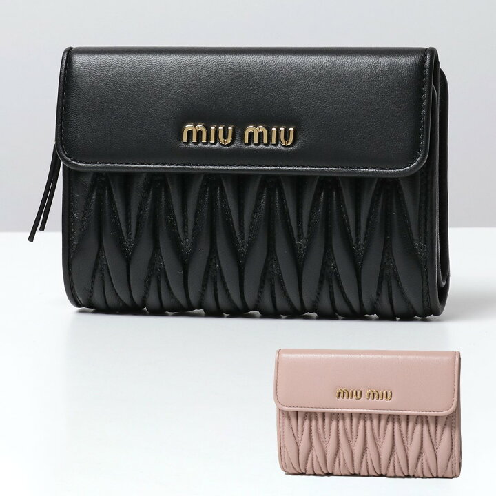 楽天市場】MIUMIU ミュウミュウ 二つ折り財布 MATELASSE マテラッセ 