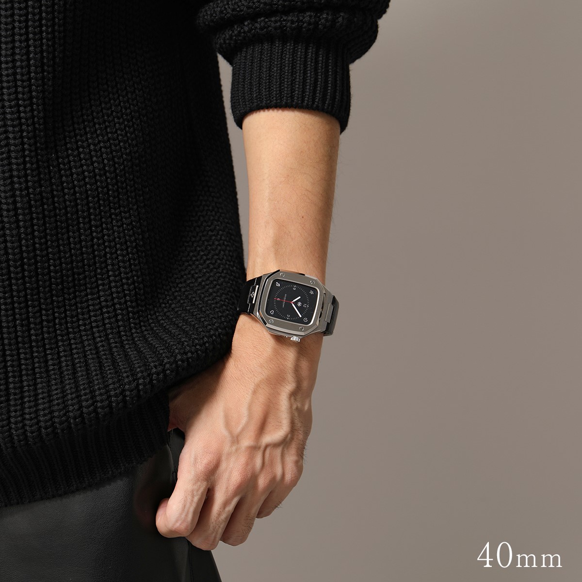 GOLDEN CONCEPT ゴールデンコンセプト Apple Watch Case アップルウォッチケース CL40 CL44 Silver メンズ  ステンレススチール レザーベルト カラー6色 | インポートセレクト musee