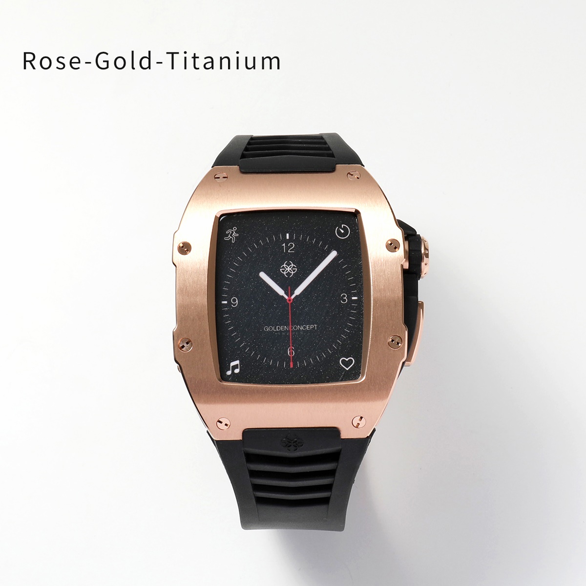 GOLDEN CONCEPT ゴールデンコンセプト Apple Watch Case アップルウォッチケース RST44 メンズ チタン  ラバーストラップ カラー2色【cp_ten】 | インポートセレクト musee