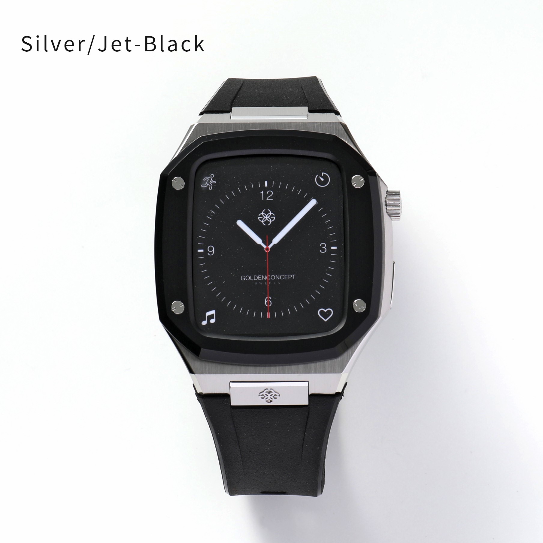 GOLDEN CONCEPT ゴールデンコンセプト Apple Watch Case アップルウォッチケース SP40 SP44  Silver×Black メンズ ステンレススチール ラバーベルト カラー2色 | インポートセレクト musee