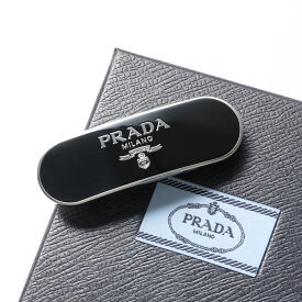 PRADA プラダ バレッタ 1IF022 2BA6 F0002 レディース ヘアアクセサリー ヘアクリップ ヘアピン ロゴメタルプレート NERO