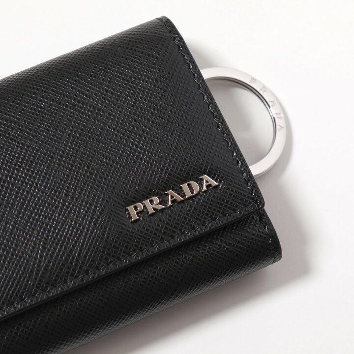 楽天市場 Prada プラダ キーケース 2pg002 C5s メンズ レザー 6連 キーリング付き ロゴ金具プレート Nero インポートセレクト Musee