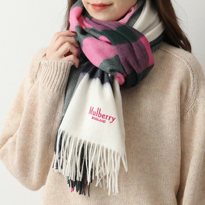 楽天市場】Mulberry マルベリー マフラー Large Check Lambswool  