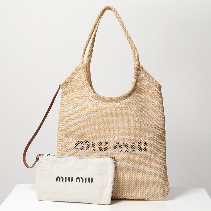 楽天市場】MIUMIU ミュウミュウ トートバッグ RAFIA LOGO ラフィア  