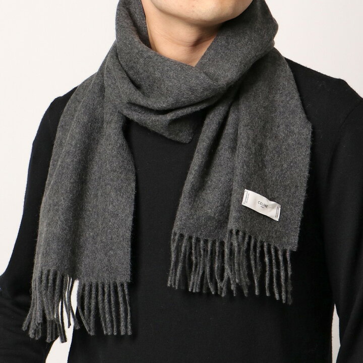 楽天市場】CELINE セリーヌ マフラー 2AWW1920F.09GR メンズ カシミヤ  