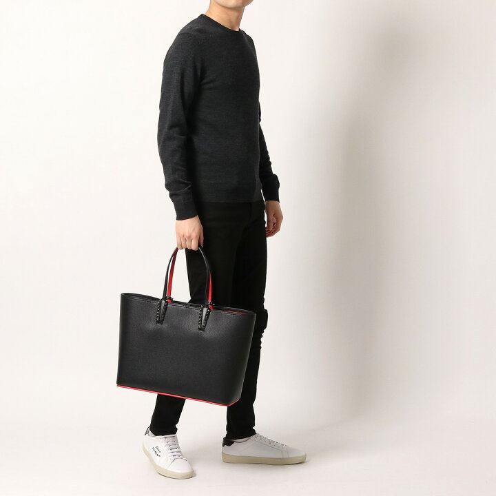 楽天市場 Christian Louboutin クリスチャンルブタン トートバッグ Cabata カバタ メンズ レザー フラットポーチ付き スタッズ装飾 鞄 Cm53 Black インポートセレクト Musee