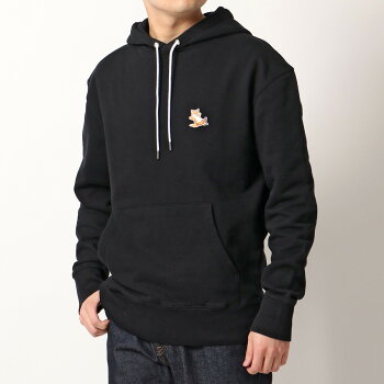 MAISON KITSUNE メゾンキツネ パーカー CHILLAX FOX PATCH CLASSIC HOODIE IU00355KM0001 メンズ スウェット プルオーバー BLACK