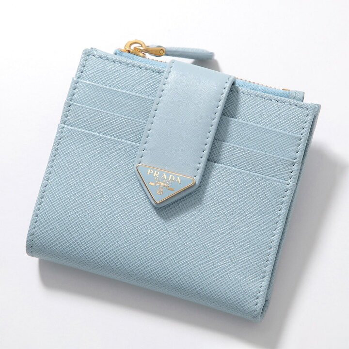 PRADA 二つ折り財布 黒 レザー 認証カード付き