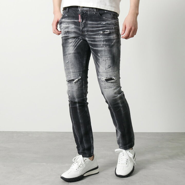 楽天市場】DSQUARED2 ディースクエアード ジーンズ BLACK SQUAT SUPER 