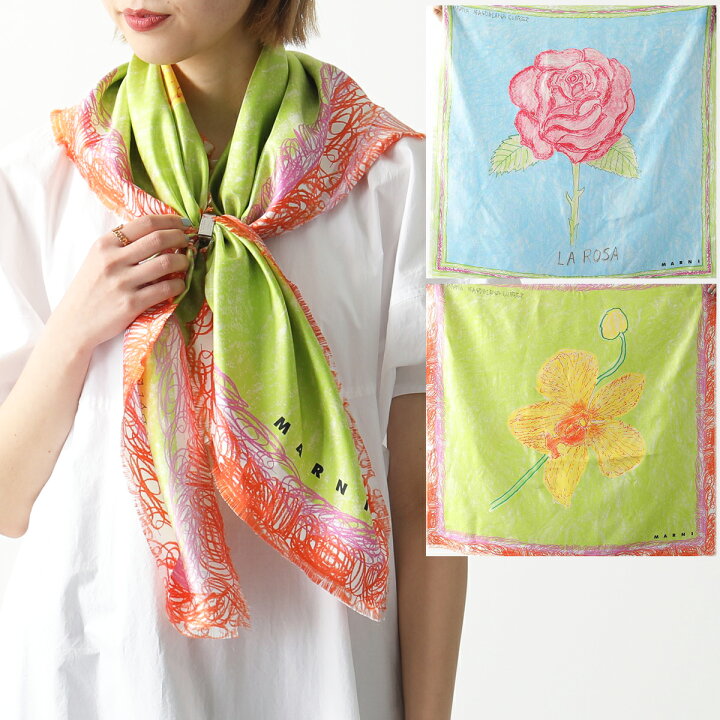 楽天市場】MARNI マルニ スカーフ ACMC0092P2 USC45 レディース シルク  