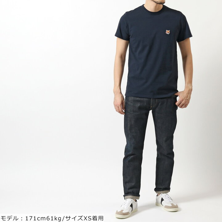 楽天市場 Maison Kitsune メゾンキツネ Amkj0008 Fox Head Patch 半袖 Tシャツ カットソー クルーネック 丸首 Navy メンズ インポートセレクト Musee