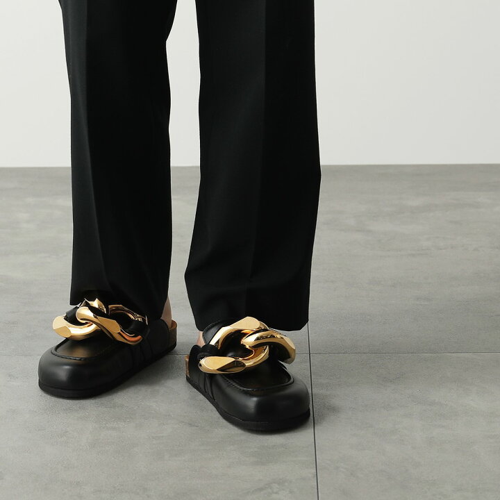 CHAIN LOAFER LEATHER MULES in brown | JW Anderson US｜ミュール 