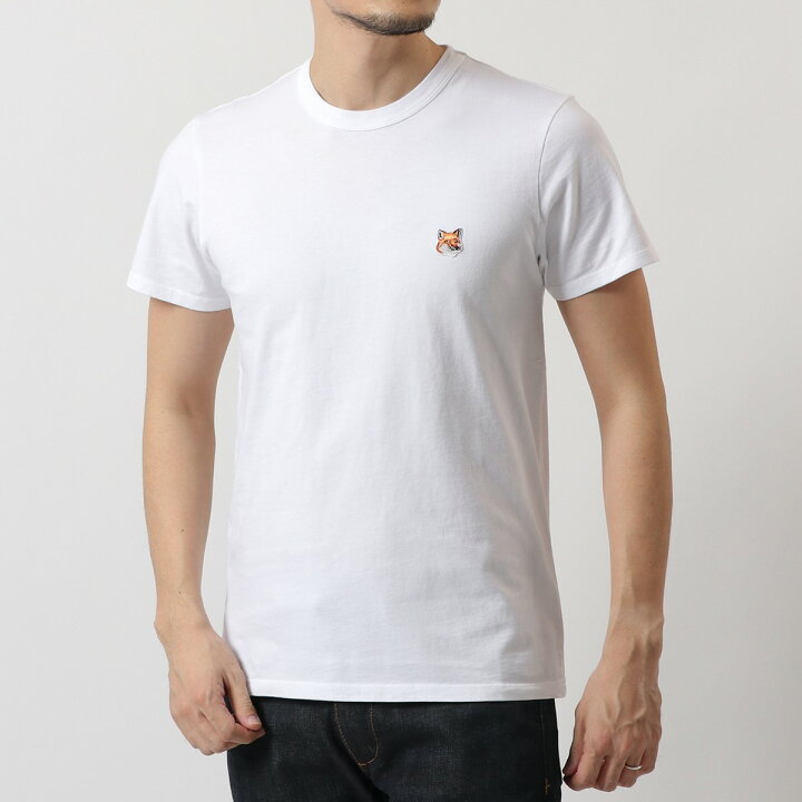 楽天市場 Maison Kitsune メゾンキツネ Amkj0008 クルーネック 半袖 Tシャツ カットソー Fox刺繍 丸首 White メンズ インポートセレクト Musee
