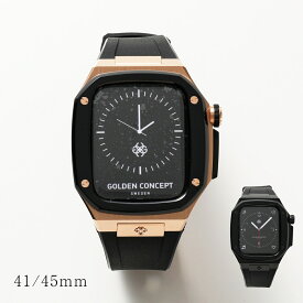 GOLDEN CONCEPT ゴールデンコンセプト Apple Watch Series 7 8 9 アップルウォッチケース SP41 SP45 メンズ ステンレススチール ラバーベルト カラー2色