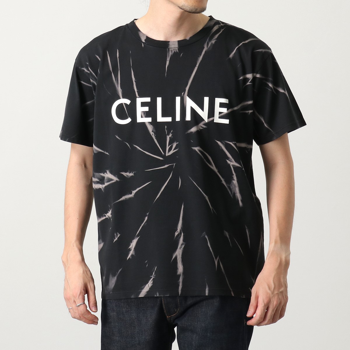 CELINE セリーヌ Tシャツ 2X820 6430 メンズ 半袖 コットン ジャージー タイダイ プリント ロゴ クルーネック カットソー  38AW | インポートセレクト musee