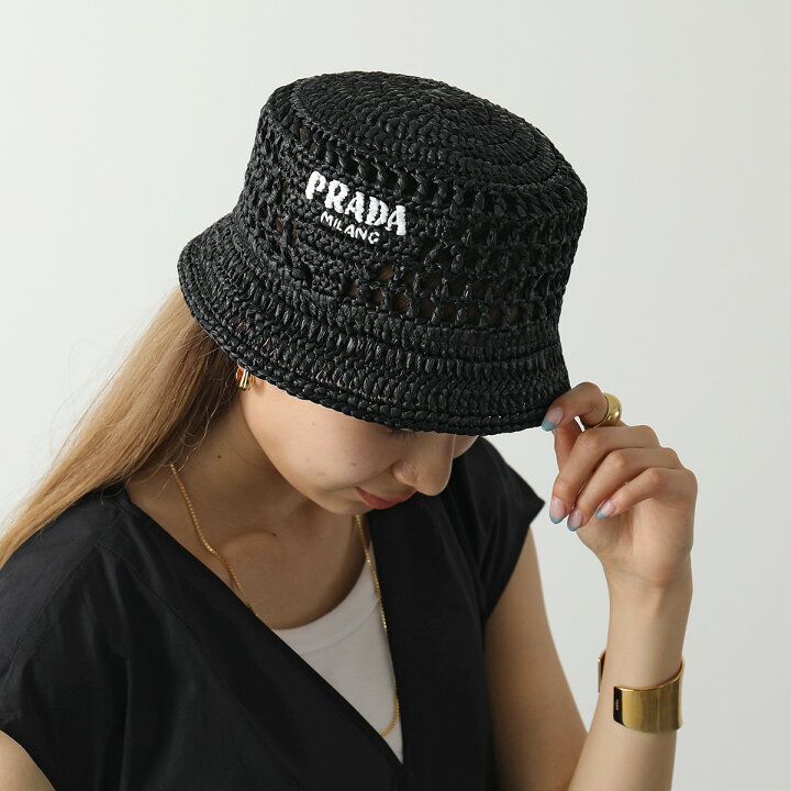 PRADA CAPPPELLI バケットハット M新品プラダラフィア 