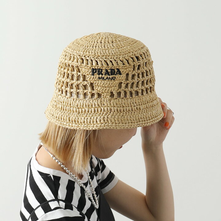 楽天市場】PRADA プラダ バケットハット 1HC137 2A2T レディース RAFIA 