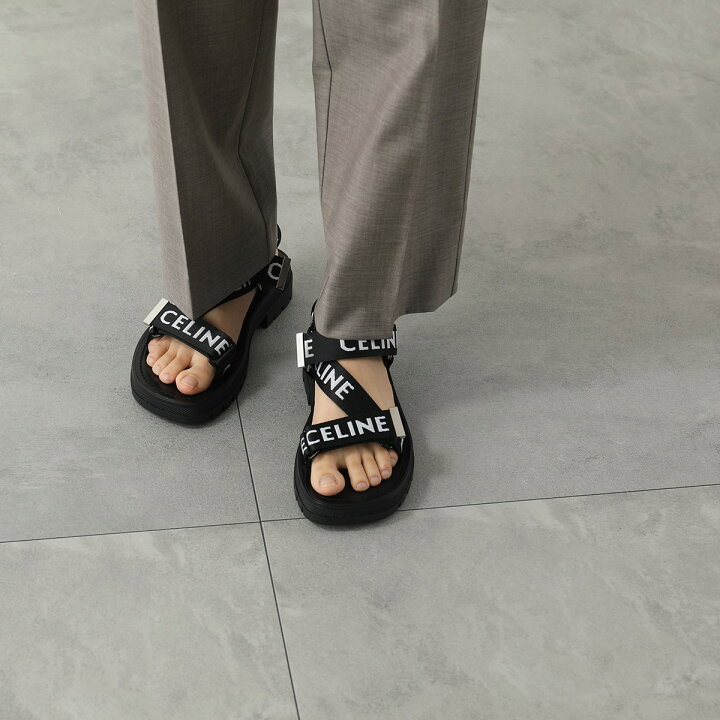 楽天市場】CELINE セリーヌ ストラッピーサンダル レオ 345672208C 