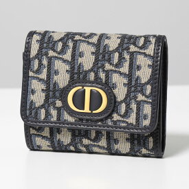 Dior ディオール 二つ折り財布 S2057UTZQ 30 MONTAIGNE MEDIUM WALLET レディース ミニ財布 ジャガードロゴ CDロゴメタル 928/BLUE-Multic