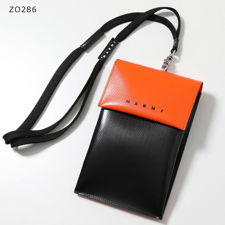 MARNI マルニ フォンケース TEMI0004A4 P3572 メンズ PVC バイカラー ネックポーチ ショルダーバッグ クロスボディ  携帯ケース 鞄 カラー3色 : インポートセレクト musee