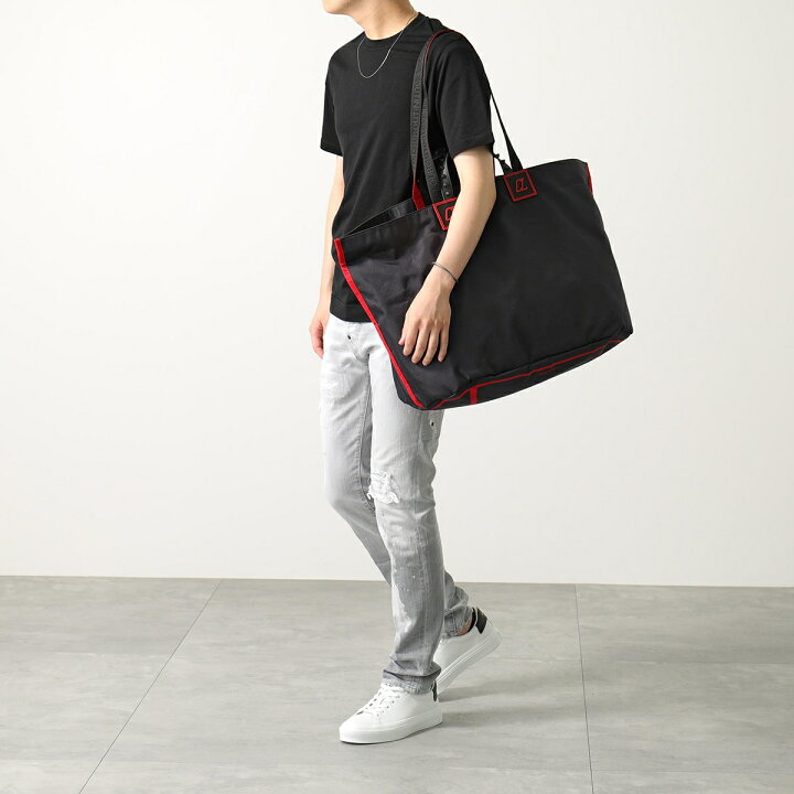 楽天市場 Christian Louboutin クリスチャンルブタン トートバッグ Loutote Beach メンズ ナイロン スパイクスタッズ ジャガードロゴ 鞄 Cm53 Black インポートセレクト Musee