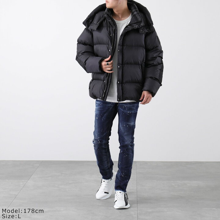 楽天市場 Burberry バーバリー ダウンジャケット Leeds 1154 メンズ ダウンベスト 2way フード付き ラバーロゴパッチ ジレ ナイロン A11 Black Po Jyuuu インポートセレクト Musee