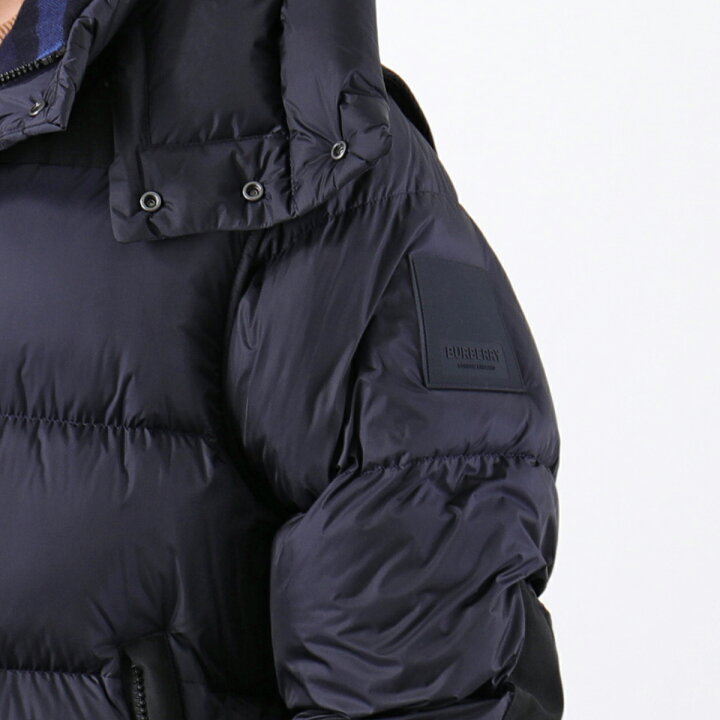 楽天市場 Burberry バーバリー ダウンジャケット Leeds 1154 メンズ ダウンベスト 2way フード付き ラバーロゴパッチ ジレ ナイロン A1222 Navy Cp Fivee インポートセレクト Musee