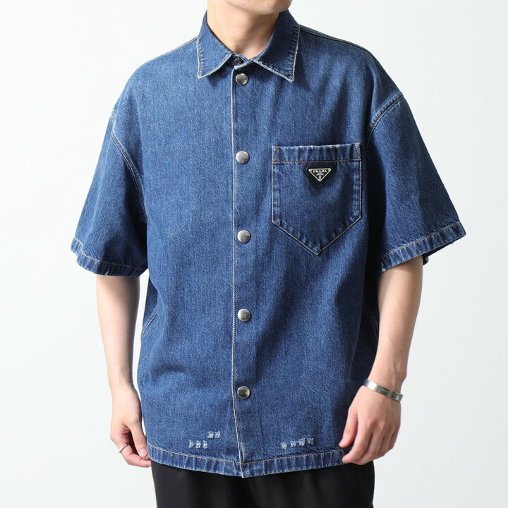 楽天市場】PRADA プラダ デニムシャツ GEC067 10GG メンズ 半袖  