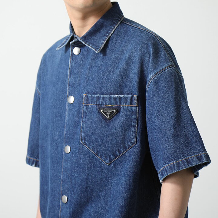 楽天市場】PRADA プラダ デニムシャツ GEC067 10GG メンズ 半袖  