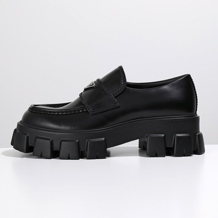 楽天市場 Prada プラダ ローファー 2de129 B4l F0002 メンズ モノリス ブラッシュドレザー マキシソール 厚底 シューズ 革靴 トライアングルロゴメタル Nero インポートセレクト Musee
