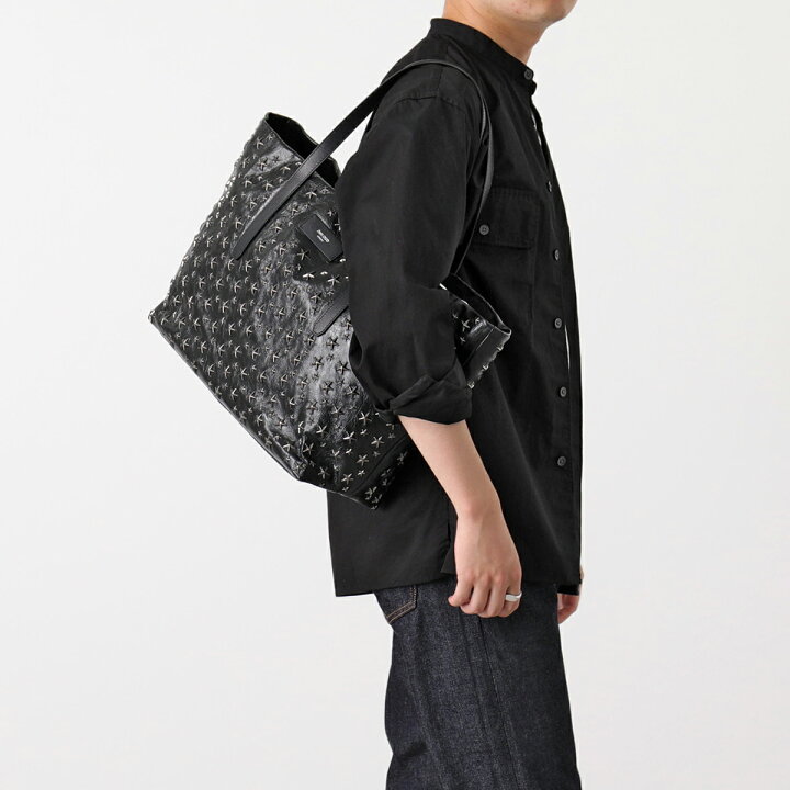 楽天市場 Jimmy Choo ジミーチュウ トートバッグ Pimlico S Lcu メンズ ヴィンテージレザー スタースタッズ装飾 鞄 Black Gunmetal インポートセレクト Musee