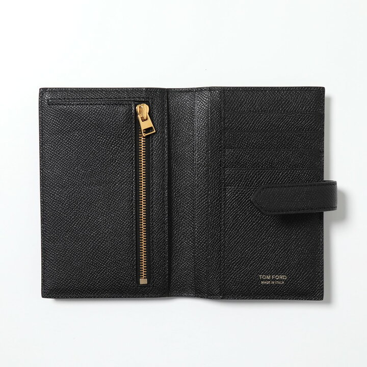 TOM FORD トムフォード 二つ折り財布 二つ折財布 ブラック系 レザー  