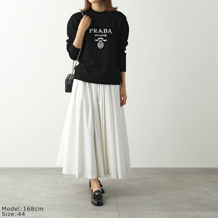 PRADA(プラダ) サイズ:38 Logo Embroidery Knit Sweater ロゴ刺繍  