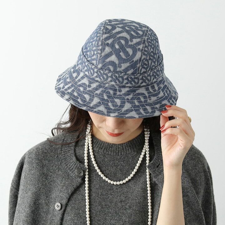 Burberry Monogram Print Denim Bucket Hat