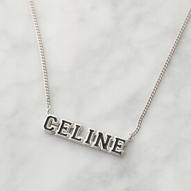 CELINE セリーヌ ユニヴェルシテ ネックレス 460DS6SSE.38NS メンズ ロゴ チェーン スターリングシルバー アクセサリー BLACK/SILVER【po_fifth】