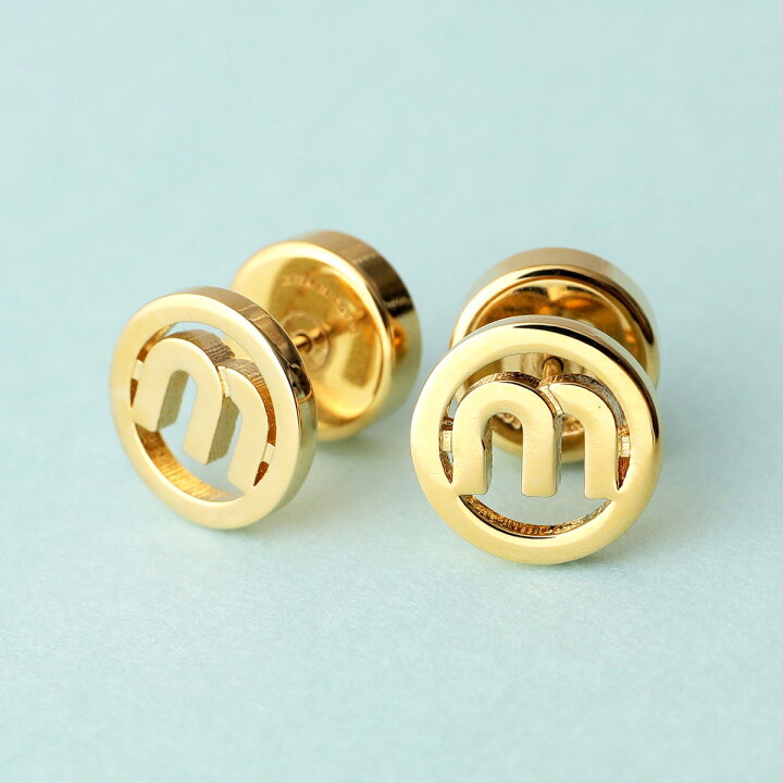 楽天市場】MIUMIU ミュウミュウ ピアス 5JO913 2F6S レディース ロゴ 