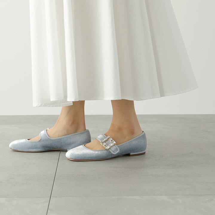 RogerVivier シルバーバレエシューズ - フラットシューズ・バレエシューズ