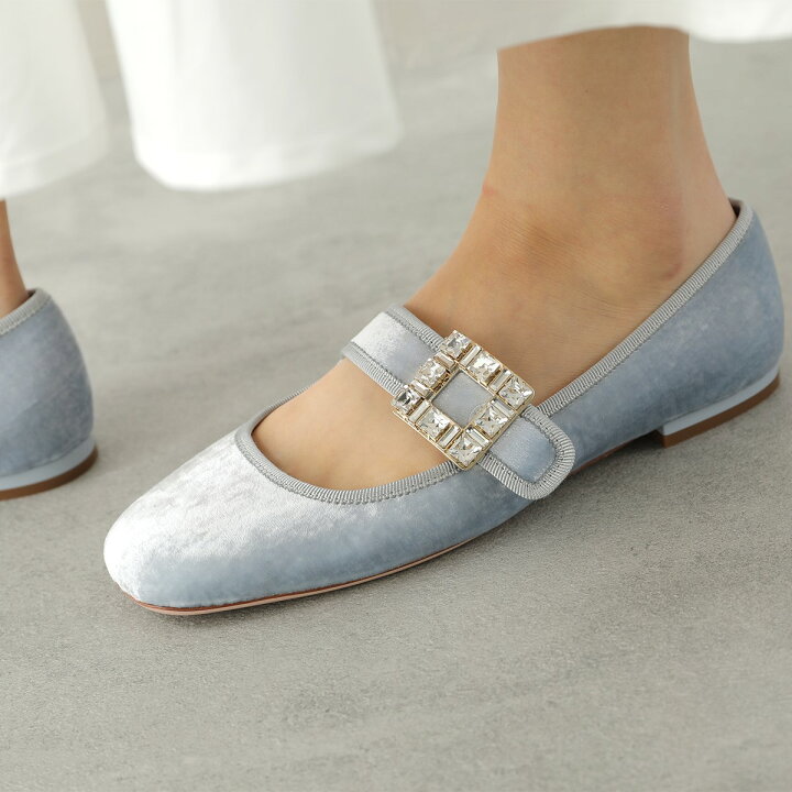 RogerVivier シルバーバレエシューズ - フラットシューズ・バレエシューズ