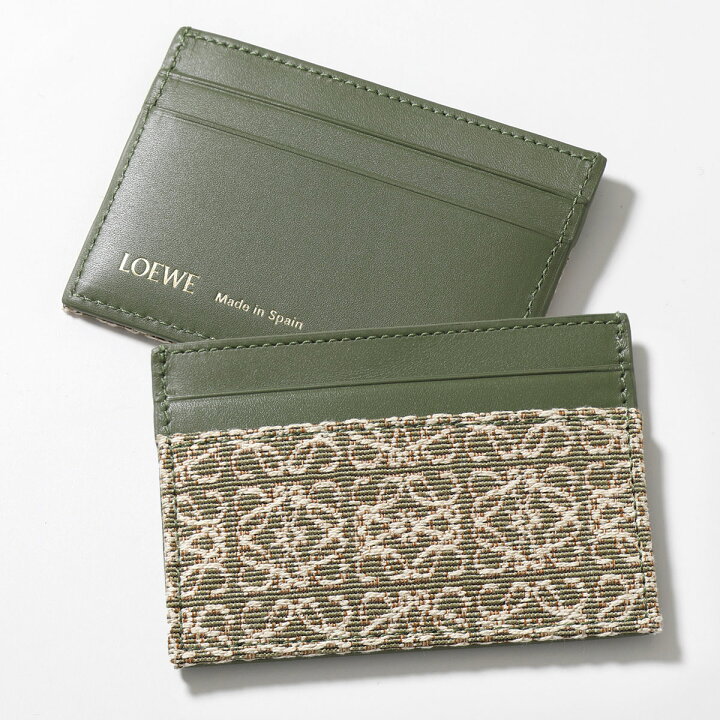 ∞【LOEWE】ロエベリピート プレーンカードケースライム