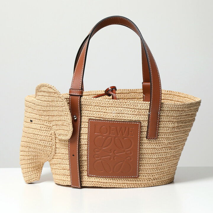 ロエベ LOEWE エレファントバスケットバッグ ラフィア カーフ カゴ 