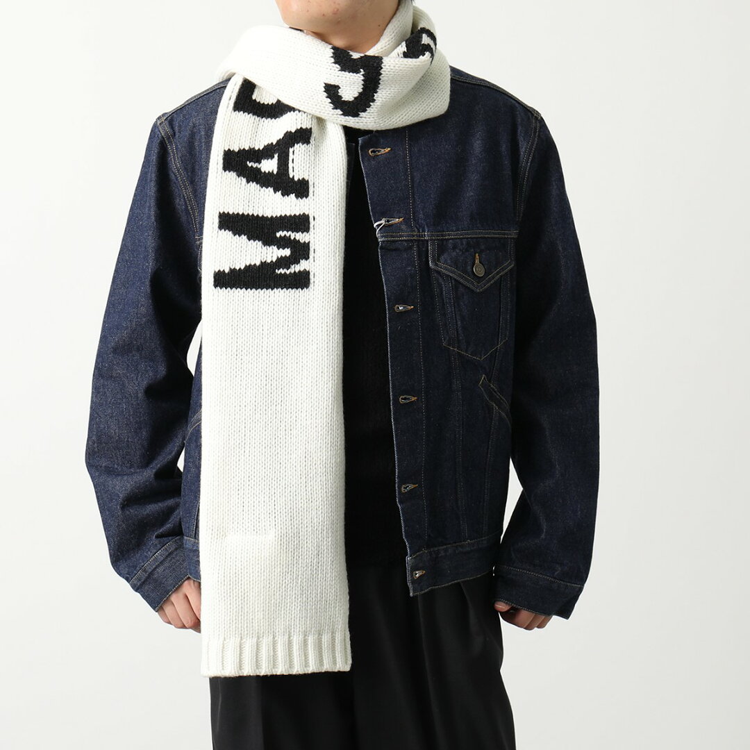 MM6 KIDS エムエムシックス メゾンマルジェラ キッズ マフラー M60278 MM074 レディース ガールズ インターシャ編み ロゴ カラー2色 - メイン画像 5