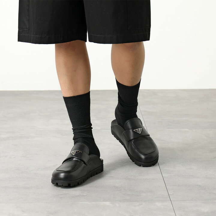 楽天市場】PRADA プラダ ミュールサンダル 2S2956 8NQ メンズ レザー 