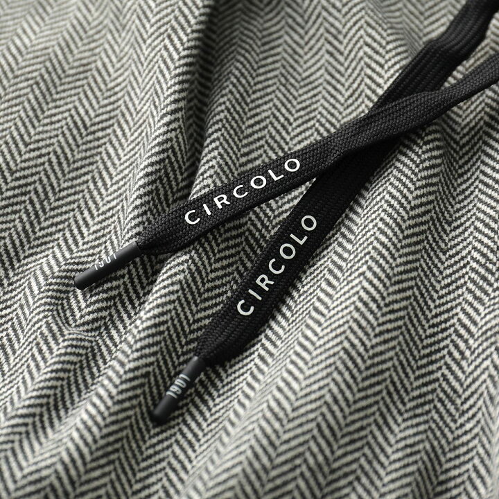 CIRCOLO 1901 チルコロ イージーパンツ CN3664 メンズ スラックス ウール ジャージー ヘリンボーン ストレッチ スウェット ドローコード ロングパンツ NERO【fl_itigo】 インポートセレクト musee CIRCOLO1901 チルコロ ジャージパンツ スラックスストレッチスウェット