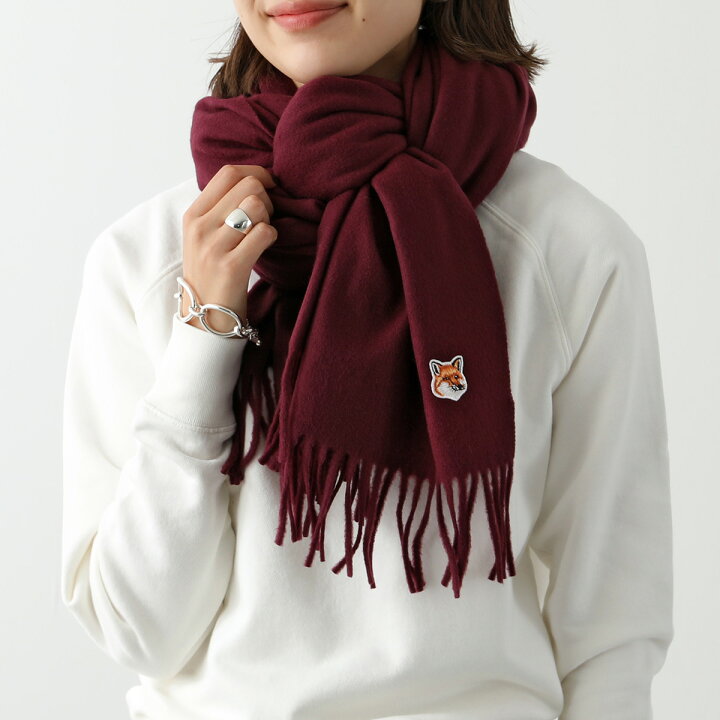 楽天市場】MAISON KITSUNE メゾンキツネ マフラー SMALL FOX HEAD WOOL  