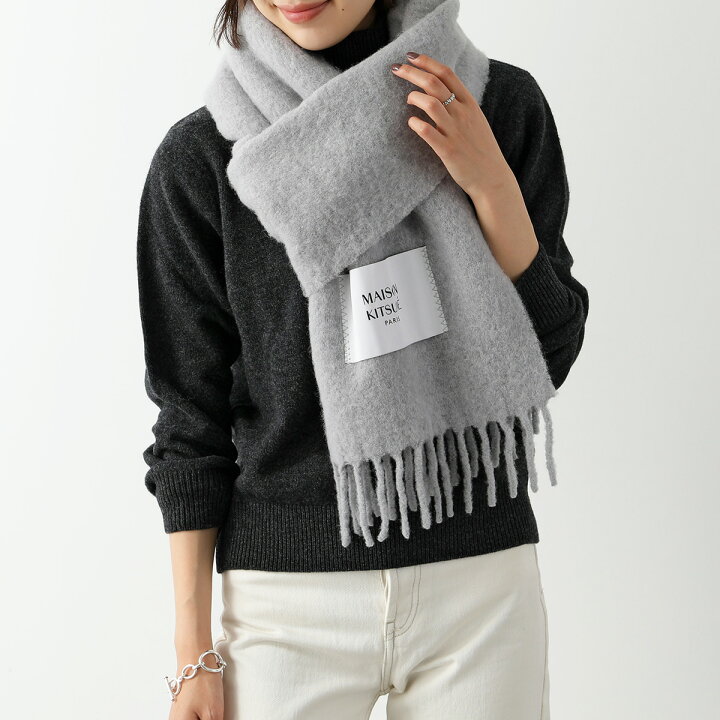 楽天市場】MAISON KITSUNE メゾンキツネ マフラー PLAIN FRINGED SCARF  