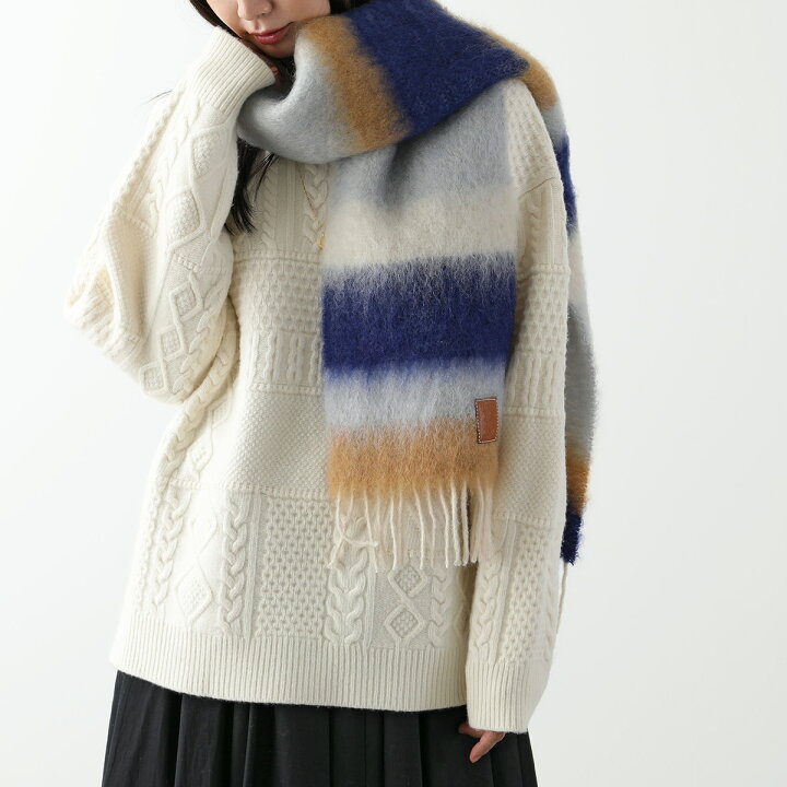 楽天市場】LOEWE ロエベ マフラー STRIPE MOH ストライプ モヘア 