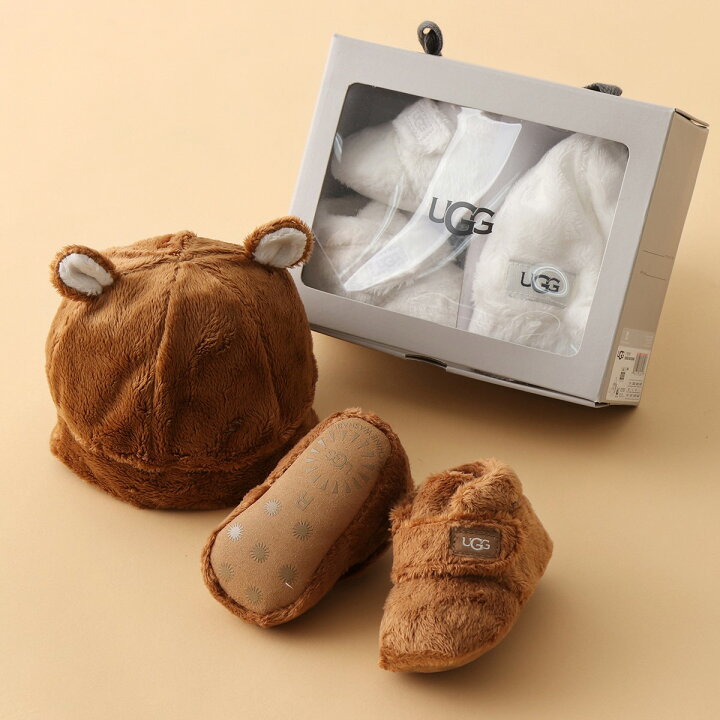 楽天市場】UGG BABY アグ ベビー シューズ ニット帽 ギフト 2点セット  