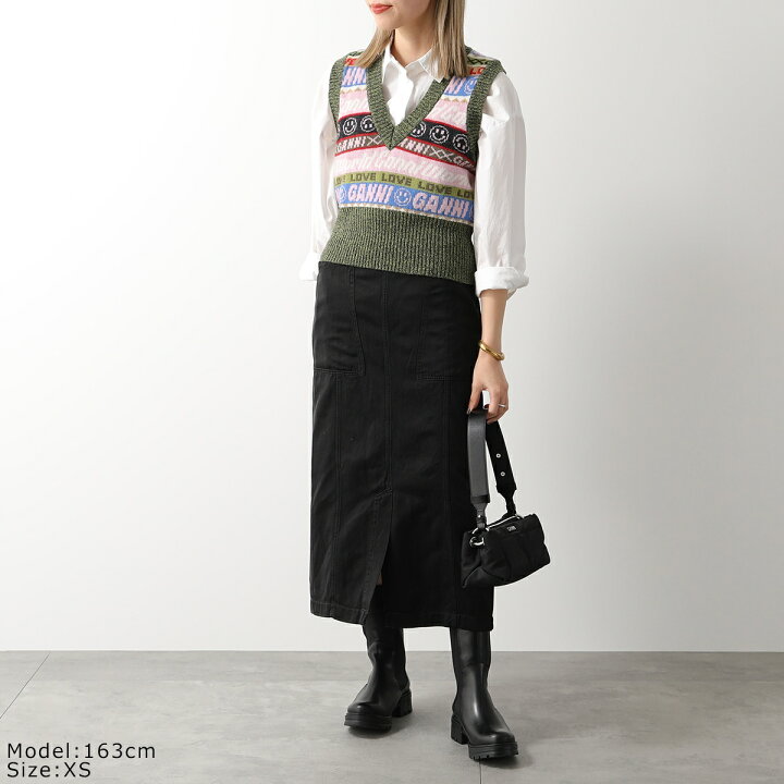 楽天市場】GANNI ガニー ニットベスト Graphic V-neck Vest K1776 2562 