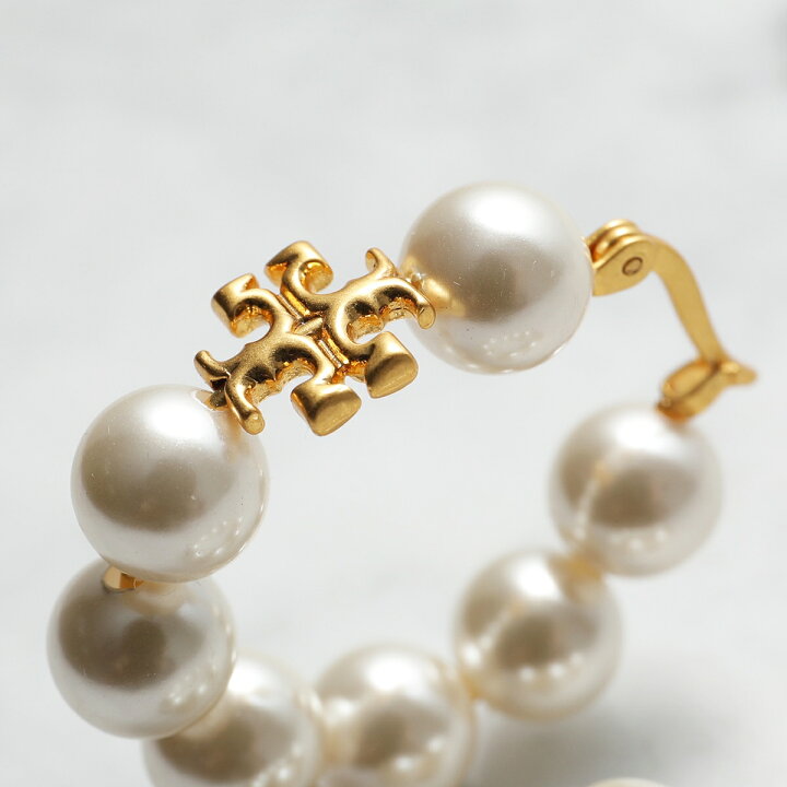 楽天市場】TORY BURCH トリーバーチ フープピアス Kira Pearl Hoop 