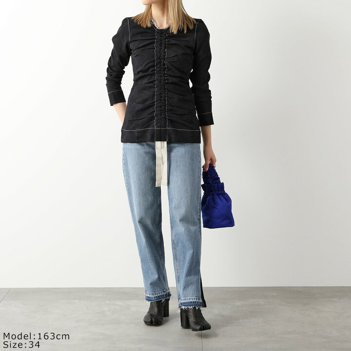 楽天市場】GANNI ガニー ブラウス Stretch Jacquard Ruched Blouse  